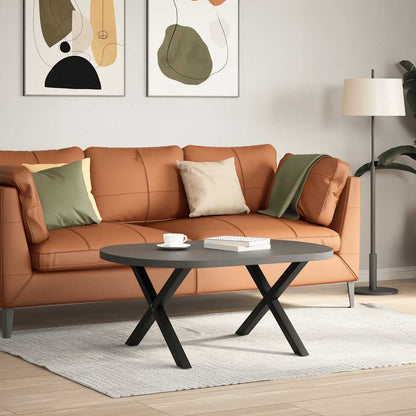 Salontafelpoten 2 st X-vormig 70x(42-43) cm staal zwart