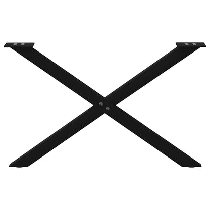 Salontafelpoten 2 st X-vormig 70x(42-43) cm staal zwart