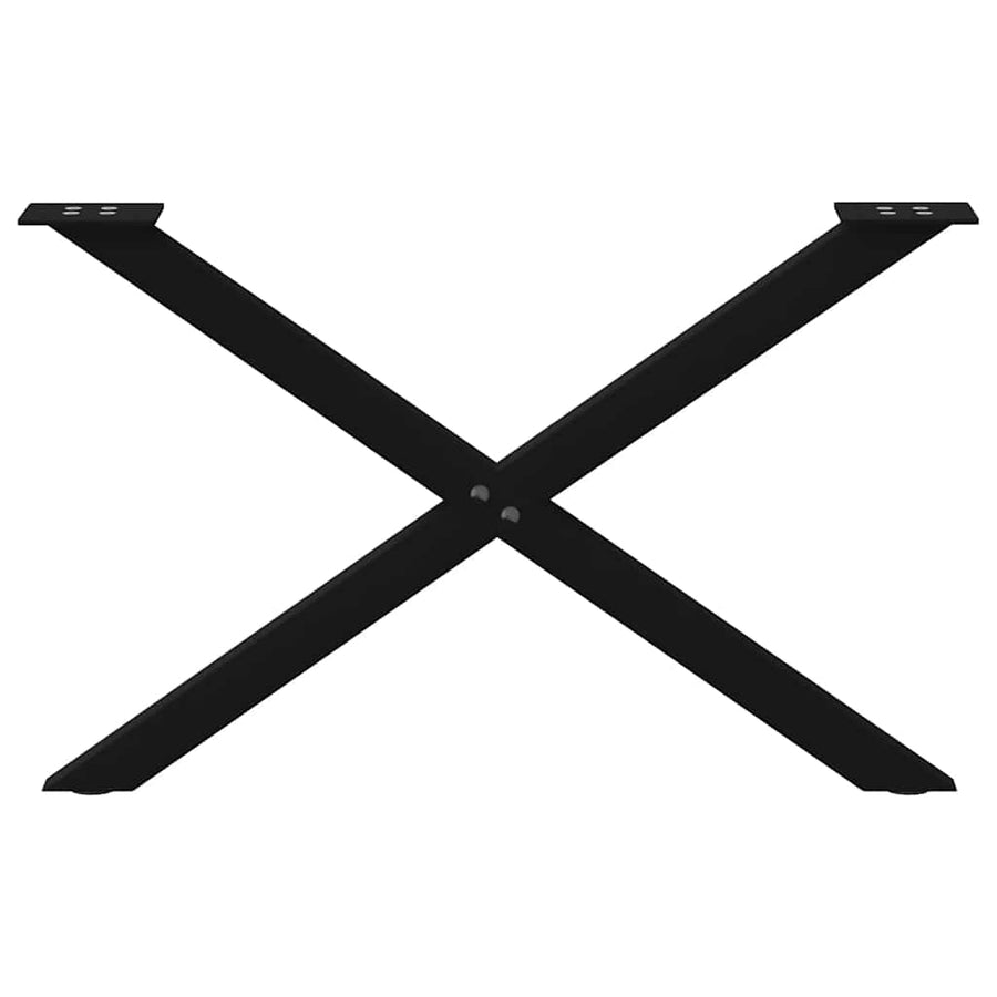 Salontafelpoten 2 st X-vormig 70x(42-43) cm staal zwart