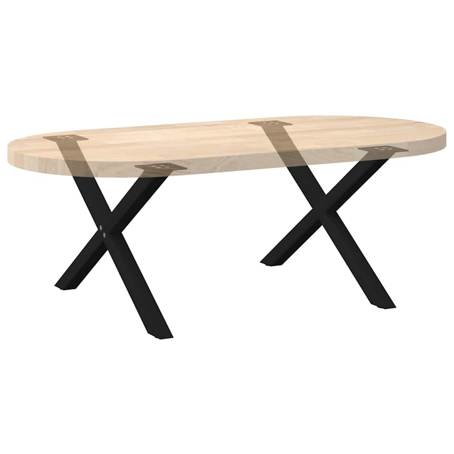 Salontafelpoten 2 st X-vormig 70x(42-43) cm staal zwart
