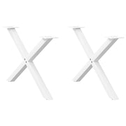 Coffee table legs 2 pcs X-shaped 70x(42-43) cm steel white