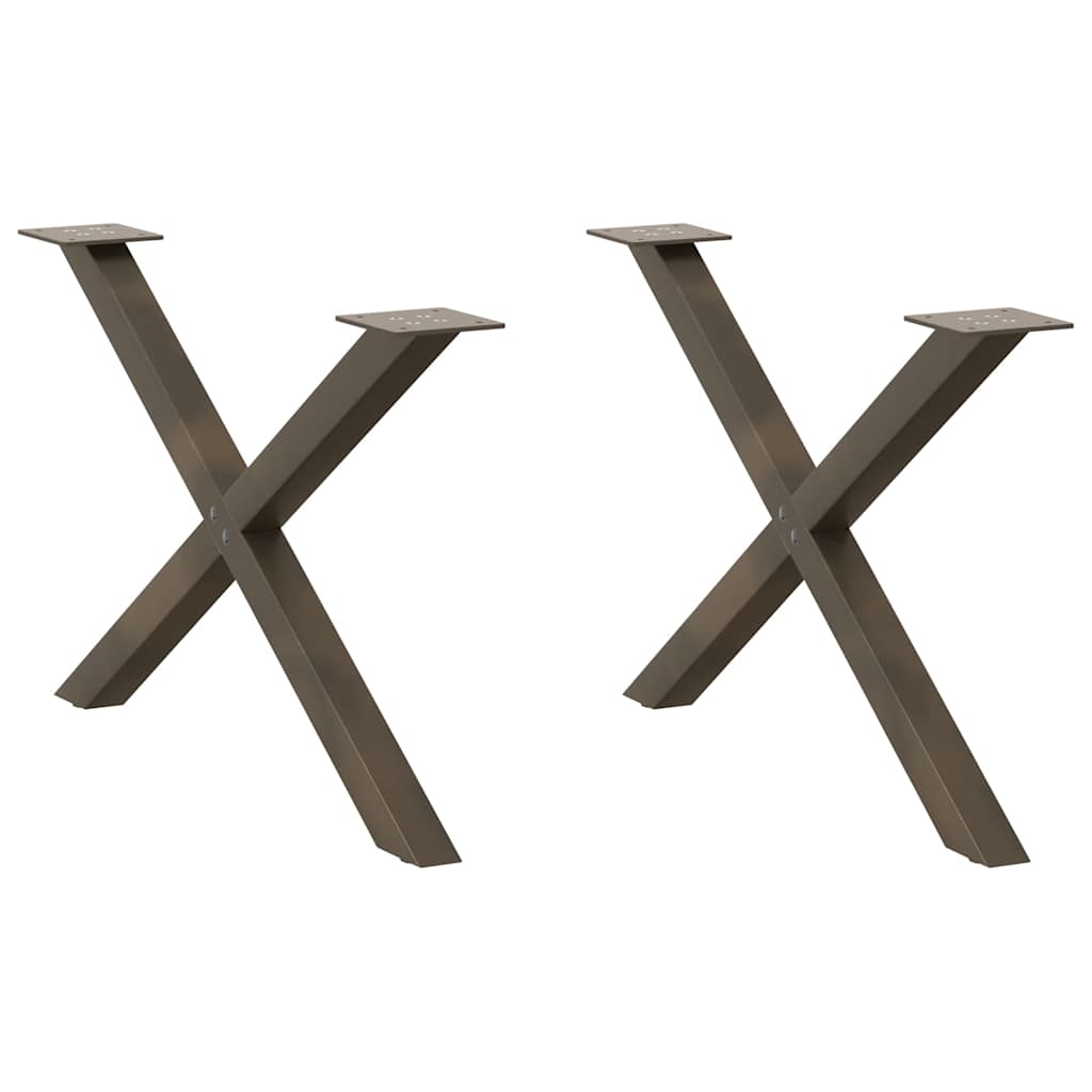 Salontafelpoten X-Vormig 70X(42-43) Cm Staal Naturel 70 x (42-43) cm (40 mm)