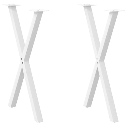 Eettafelpoten X-Vormig 50X(72-73) Cm Staal Wit 50 x (72-73) cm (40 mm)