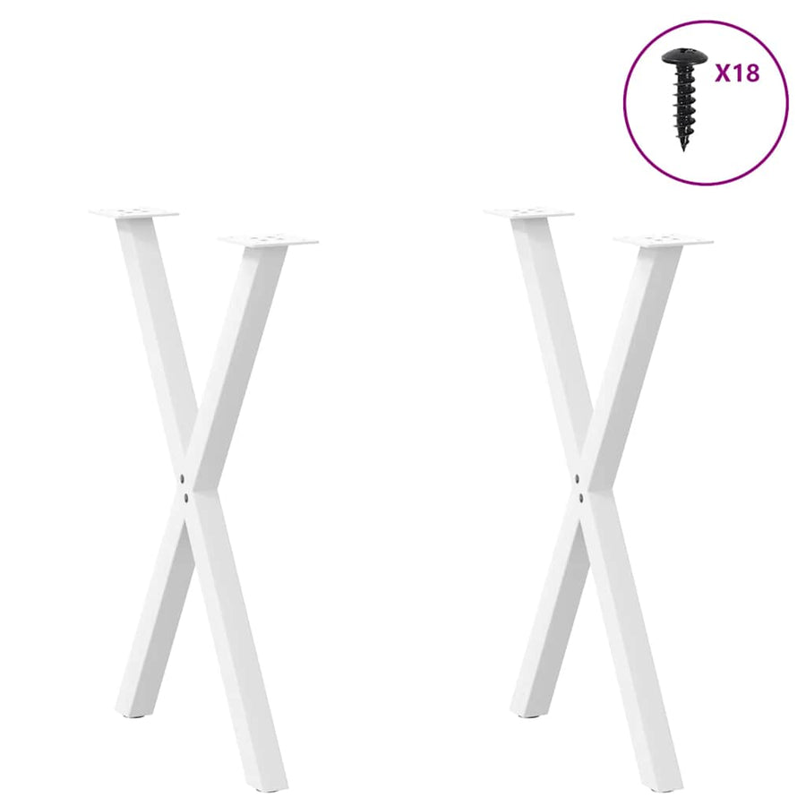 Eettafelpoten X-Vormig 50X(72-73) Cm Staal Wit 50 x (72-73) cm (40 mm)