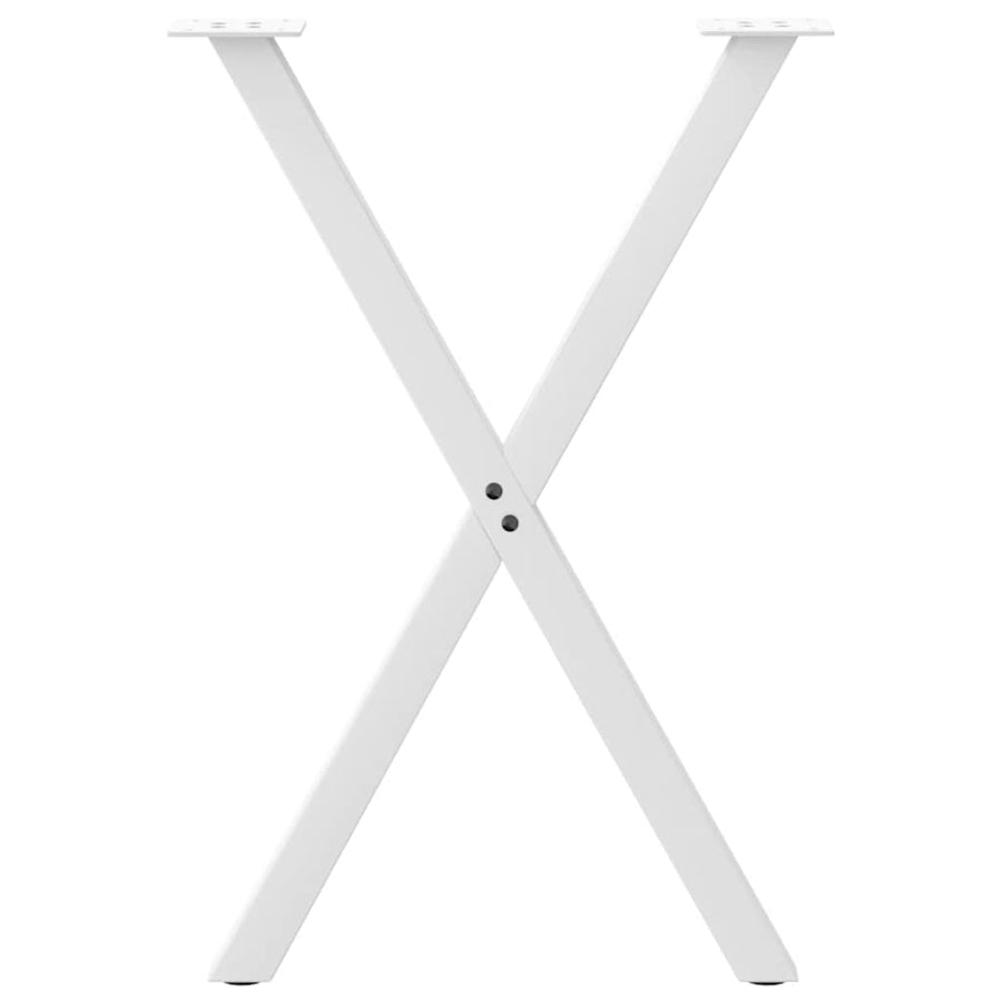 Eettafelpoten X-Vormig 50X(72-73) Cm Staal Wit 50 x (72-73) cm (40 mm)