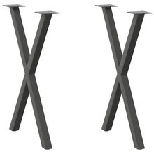 Eettafelpoten 2 st X-vormig 50x(72-73) cm staal antraciet