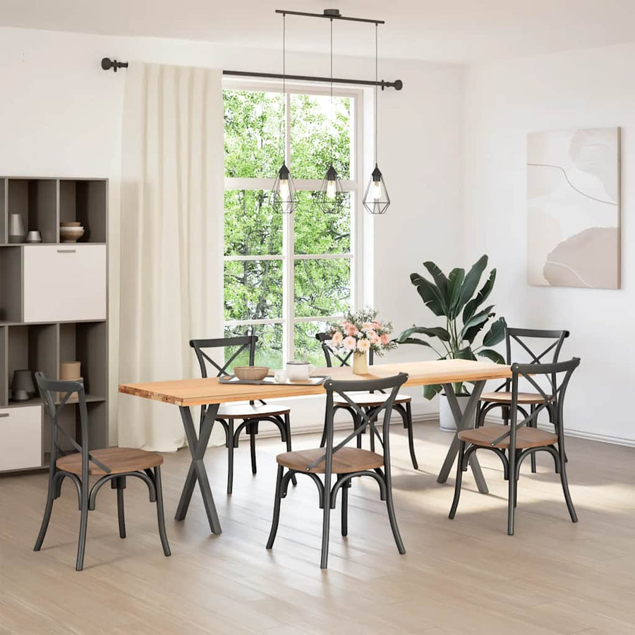 Eettafelpoten 2 st X-vormig 50x(72-73) cm staal antraciet