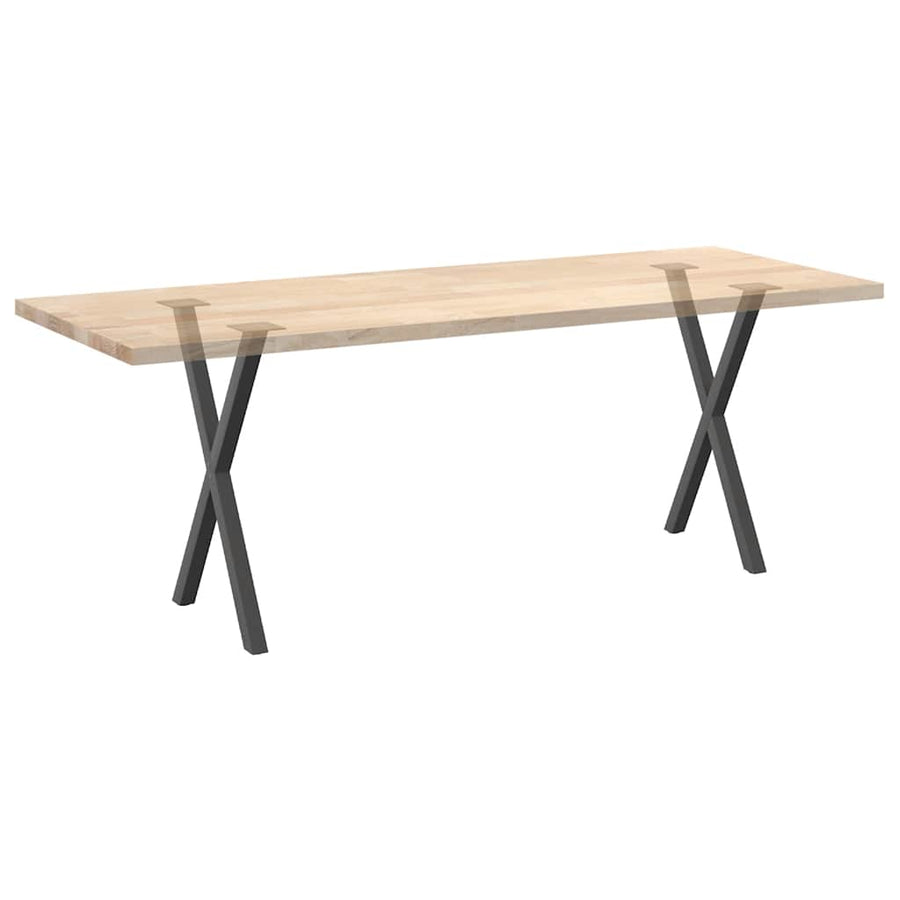 Eettafelpoten 2 st X-vormig 50x(72-73) cm staal antraciet