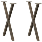 Eettafelpoten 2 st X-vormig 50x72 cm staal naturel