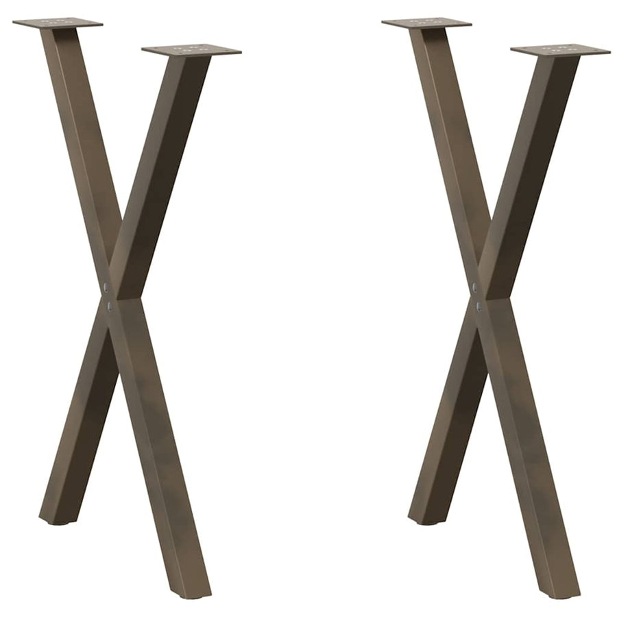 Eettafelpoten X-Vormig 50X(72-73) Cm Staal Naturel 50 x (72-73) cm (40 mm)