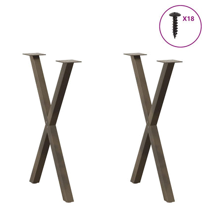 Eettafelpoten X-Vormig 50X(72-73) Cm Staal Naturel 50 x (72-73) cm (40 mm)