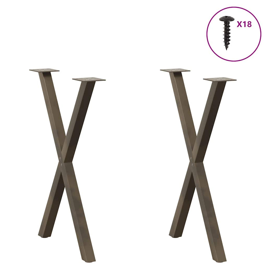 Eettafelpoten X-Vormig 50X(72-73) Cm Staal Naturel 50 x (72-73) cm (40 mm)