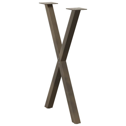 Eettafelpoten X-Vormig 50X(72-73) Cm Staal Naturel 50 x (72-73) cm (40 mm)