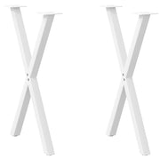 Dining table legs 2 pcs X-shaped 57x(72-73) cm steel white