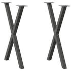 Eettafelpoten 2 st X-vormig 57x72 cm staal antraciet