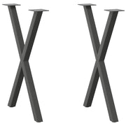 Dining table legs 2 pcs X-shaped 57x(72-73) cm steel anthracite