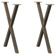 Dining table legs 2 pcs X-shaped 57x(72-73) cm steel natural
