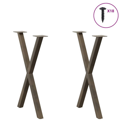 Eettafelpoten X-Vormig 57X(72-73) Cm Staal Naturel 57 x (72-73) cm (40 mm)