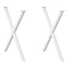 Eettafelpoten 2 st X-vormig 70 cm staal wit
