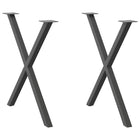 Dining table legs 2 pcs X-shaped 70x(72-73) cm steel anthracite