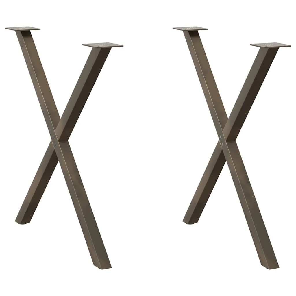 Eettafelpoten X-Vormig 70X(72-73) Cm Staal Naturel 70 x (72-73) cm (40 mm)