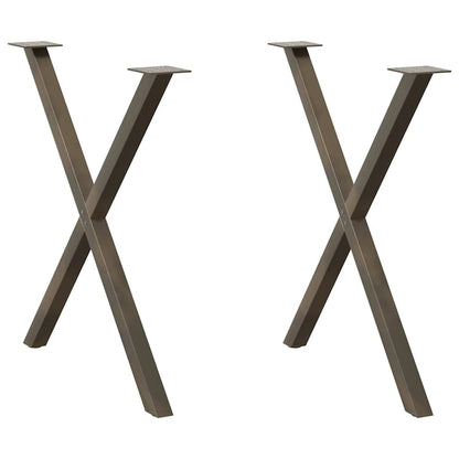 Eettafelpoten X-Vormig 70X(72-73) Cm Staal Naturel 70 x (72-73) cm (40 mm)