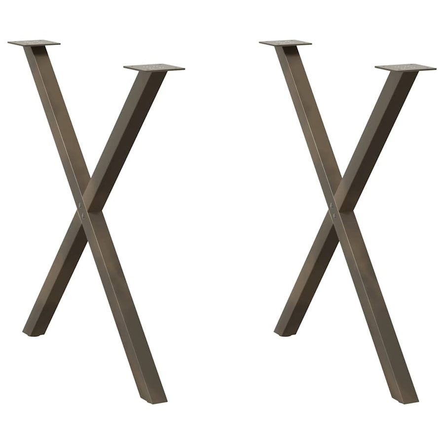 Eettafelpoten X-Vormig 70X(72-73) Cm Staal Naturel 70 x (72-73) cm (40 mm)