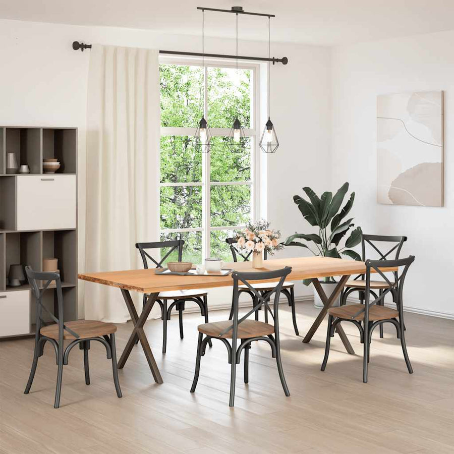 Eettafelpoten X-Vormig 70X(72-73) Cm Staal Naturel 70 x (72-73) cm (40 mm)