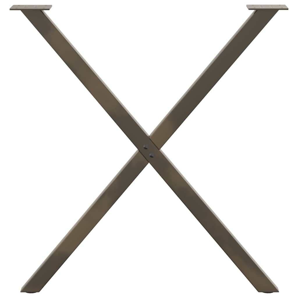 Eettafelpoten X-Vormig 70X(72-73) Cm Staal Naturel 70 x (72-73) cm (40 mm)