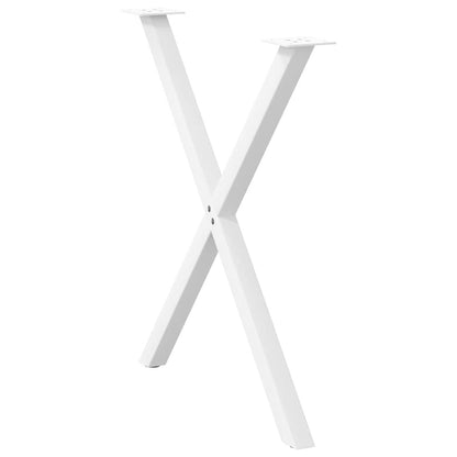 Eettafelpoten 2 st X-vormig 80x(72-73) cm staal wit