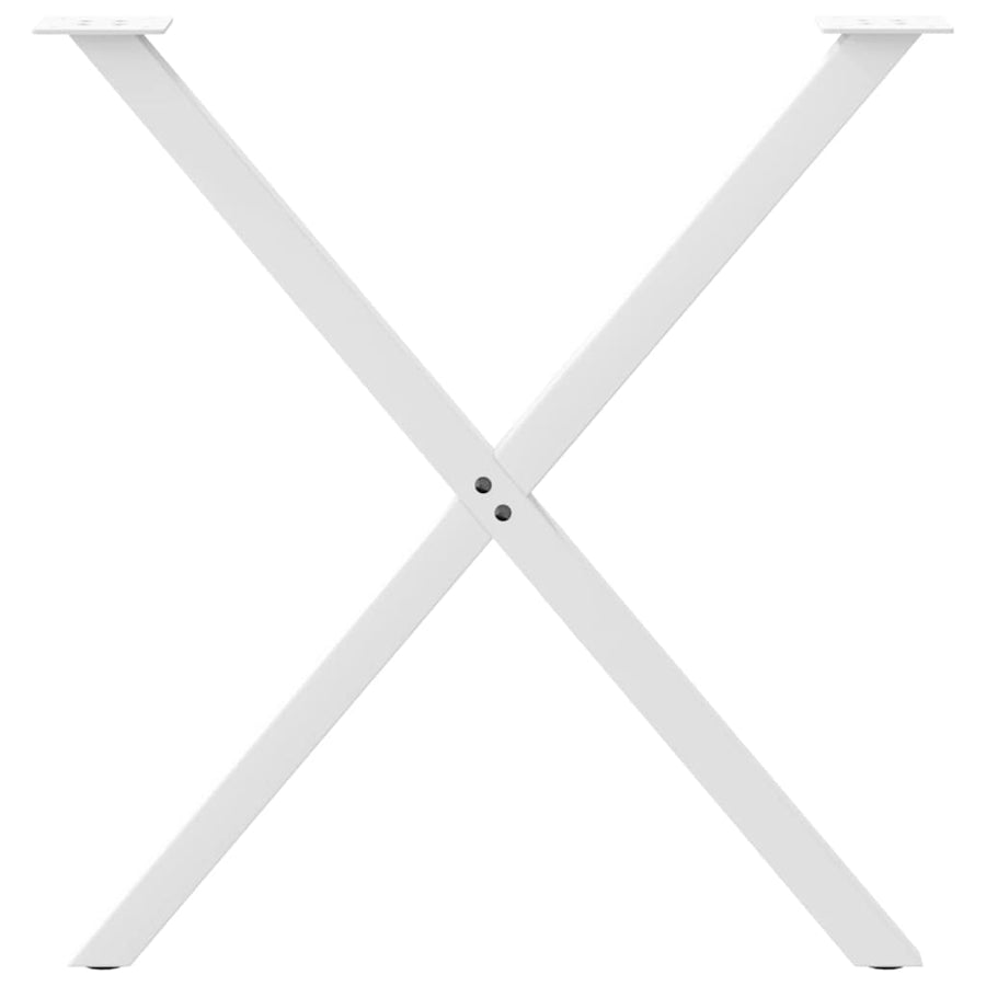 Eettafelpoten 2 st X-vormig 80x(72-73) cm staal wit