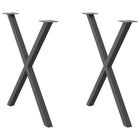 Dining Table Legs 2 pcs X-shaped 80x(72-73) cm Steel Anthracite