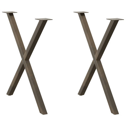 Eettafelpoten X-Vormig 80X(72-73) Cm Staal Naturel 80 x (72-73) cm (40 mm)