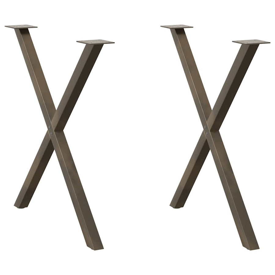 Eettafelpoten X-Vormig 80X(72-73) Cm Staal Naturel 80 x (72-73) cm (40 mm)