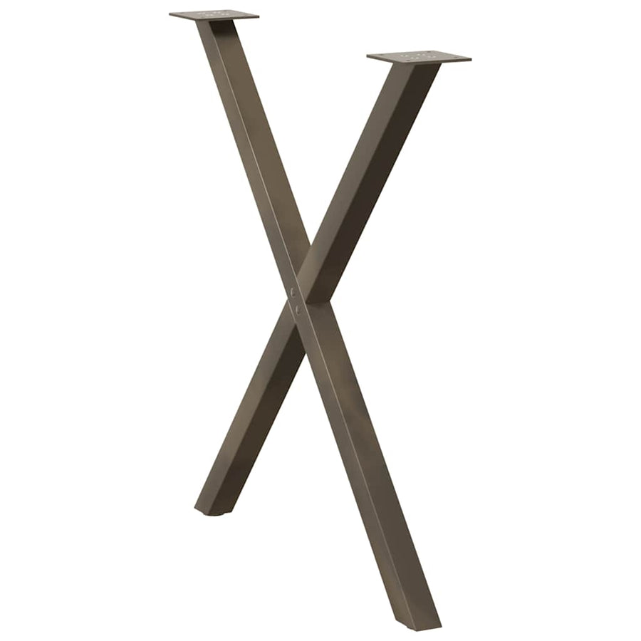 Eettafelpoten X-Vormig 80X(72-73) Cm Staal Naturel 80 x (72-73) cm (40 mm)