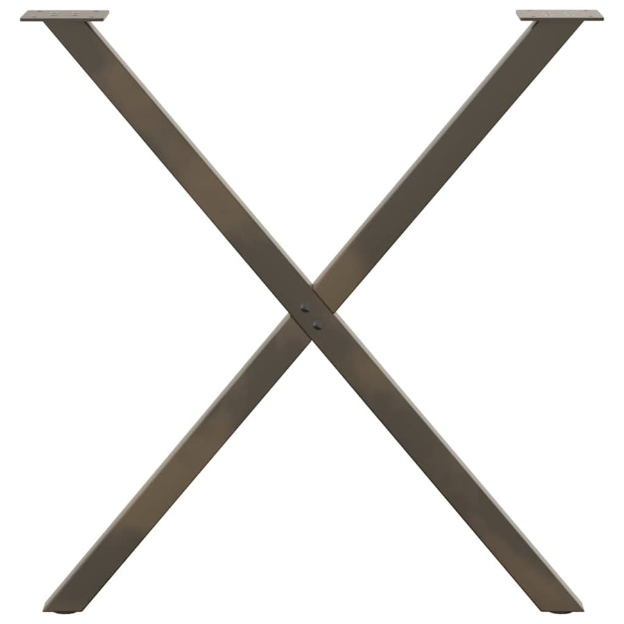 Eettafelpoten X-Vormig 80X(72-73) Cm Staal Naturel 80 x (72-73) cm (40 mm)