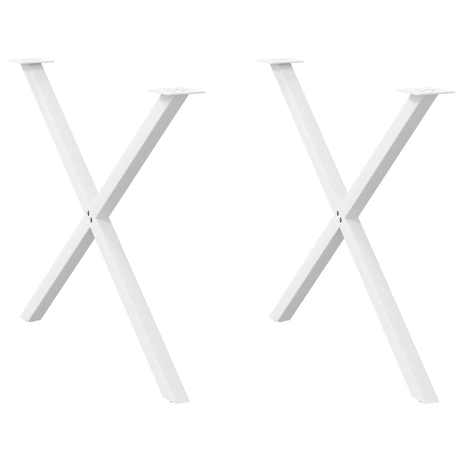 Eettafelpoten X-Vormig 90X(72-73) Cm Staal Wit 2