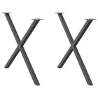 Dining table legs 2 pcs X-shaped 90x(72-73) cm steel anthracite