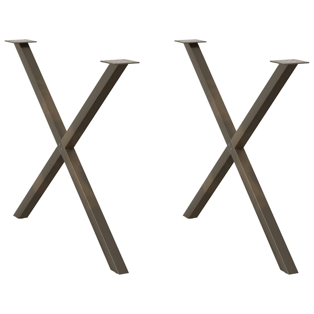 Eettafelpoten X-Vormig 90X(72-73) Cm Staal Naturel 90 x (72-73) cm (40 mm)
