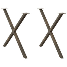 Eettafelpoten X-Vormig 90X(72-73) Cm Staal Naturel 90 x (72-73) cm (40 mm)