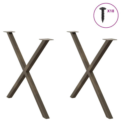 Eettafelpoten X-Vormig 90X(72-73) Cm Staal Naturel 90 x (72-73) cm (40 mm)