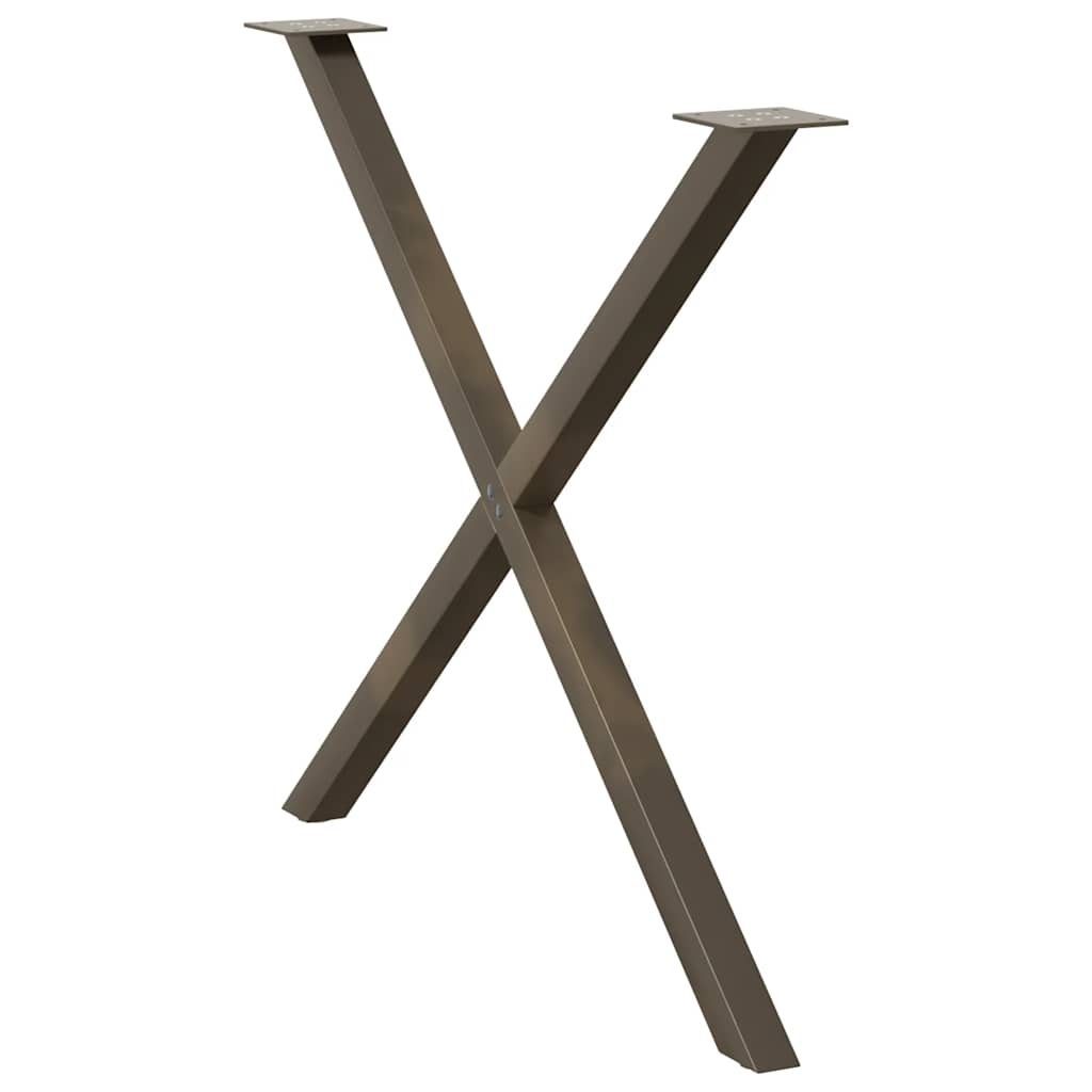 Eettafelpoten X-Vormig 90X(72-73) Cm Staal Naturel 90 x (72-73) cm (40 mm)