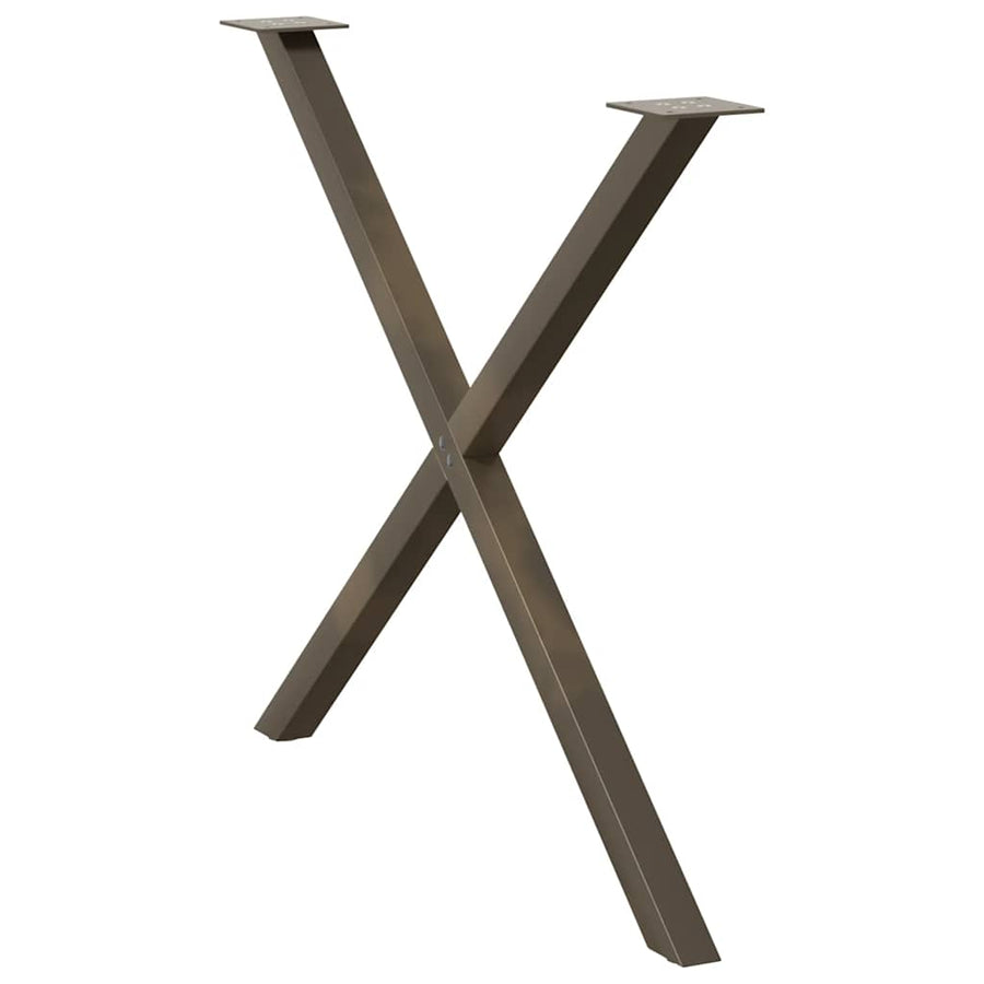 Eettafelpoten X-Vormig 90X(72-73) Cm Staal Naturel 90 x (72-73) cm (40 mm)