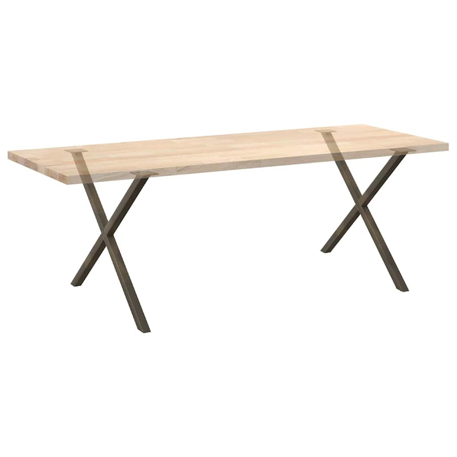 Eettafelpoten X-Vormig 90X(72-73) Cm Staal Naturel 90 x (72-73) cm (40 mm)