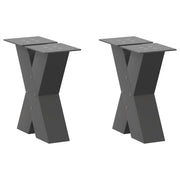 Coffee table legs 2 pcs X-shaped 30x(30-31) cm steel anthracite