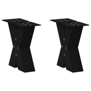 Tafelpoten X-vormig 40x30 cm staal zwart 2 stuks