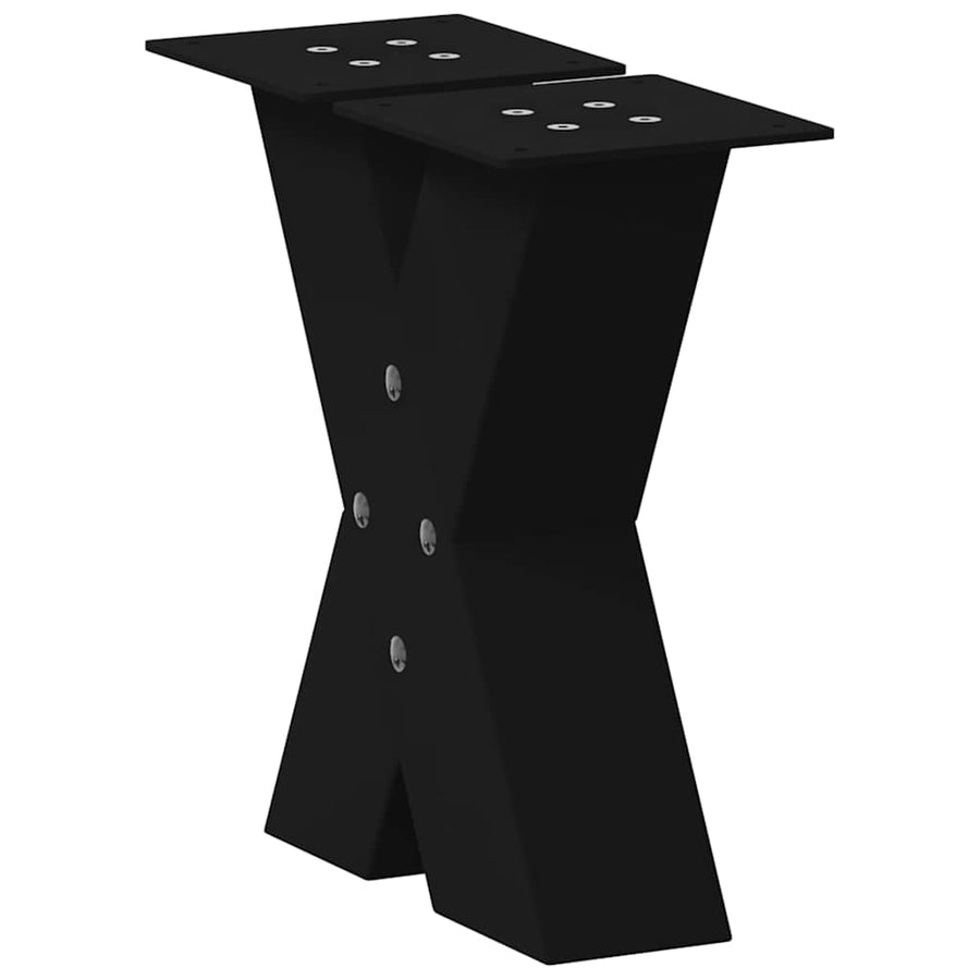 Salontafelpoten 2 st X-vormig 40x(30-31) cm staal zwart