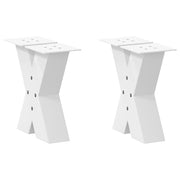 Coffee table legs 2 pcs X-shaped 40x(30-31) cm steel white