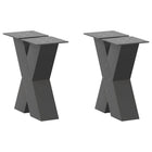 Tafelpoten X-vormig 40x30 cm staal antraciet 2 stuks