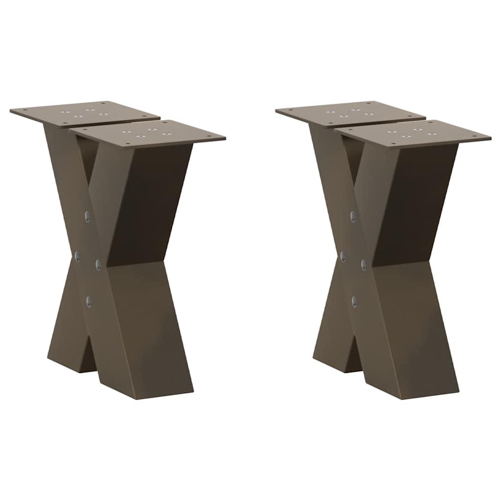 Salontafelpoten X-Vormig 40X(30-31) Cm Staal Naturel 2 40 x (30-31) cm (80 mm)